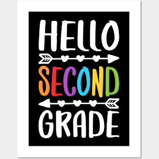 Hello Second Grade T-Shirt 2nd Grade Teacher Student Gift Posters and Art